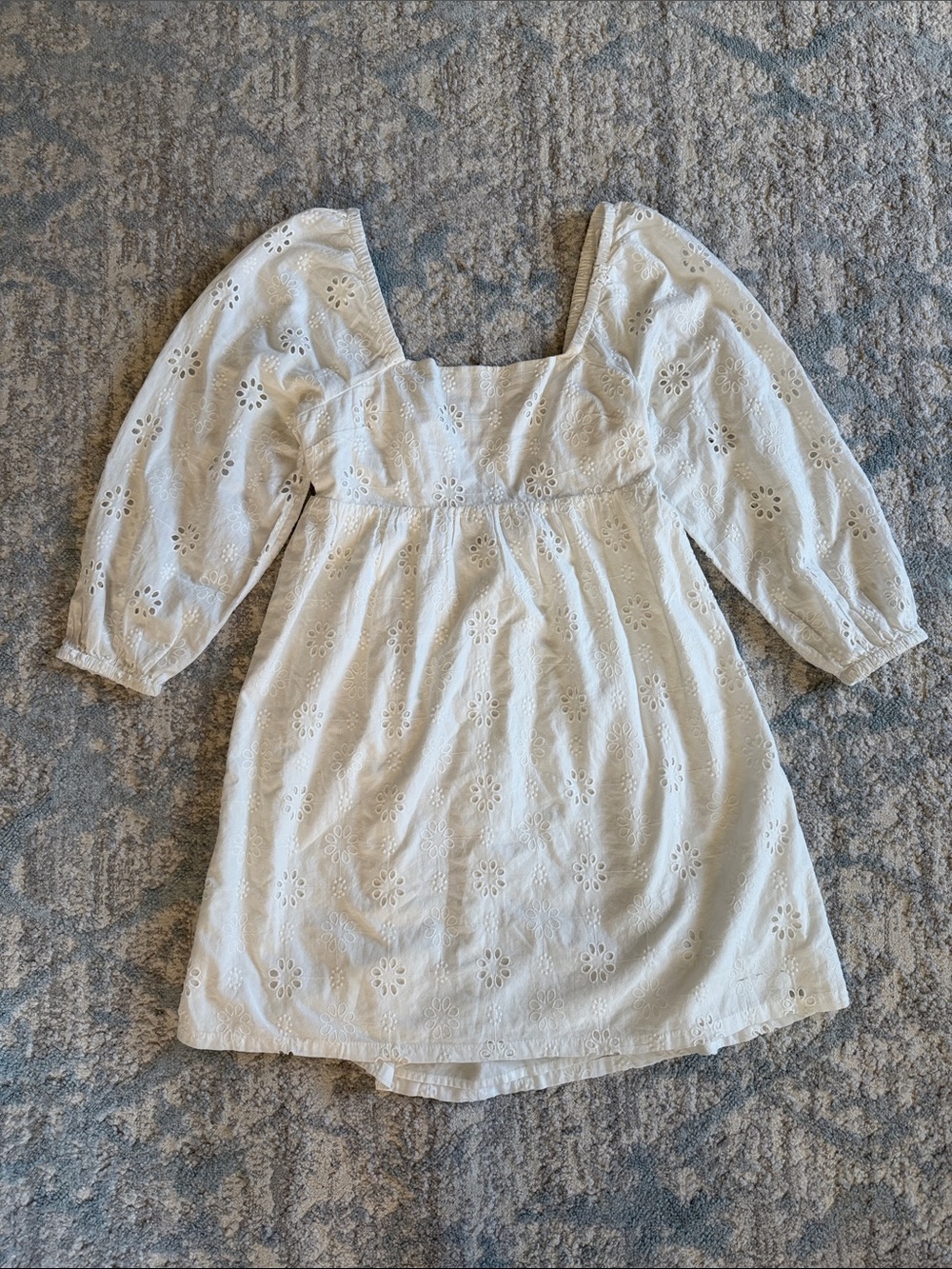 BP White Eyelet Puff Sleeve Dress - Size XS